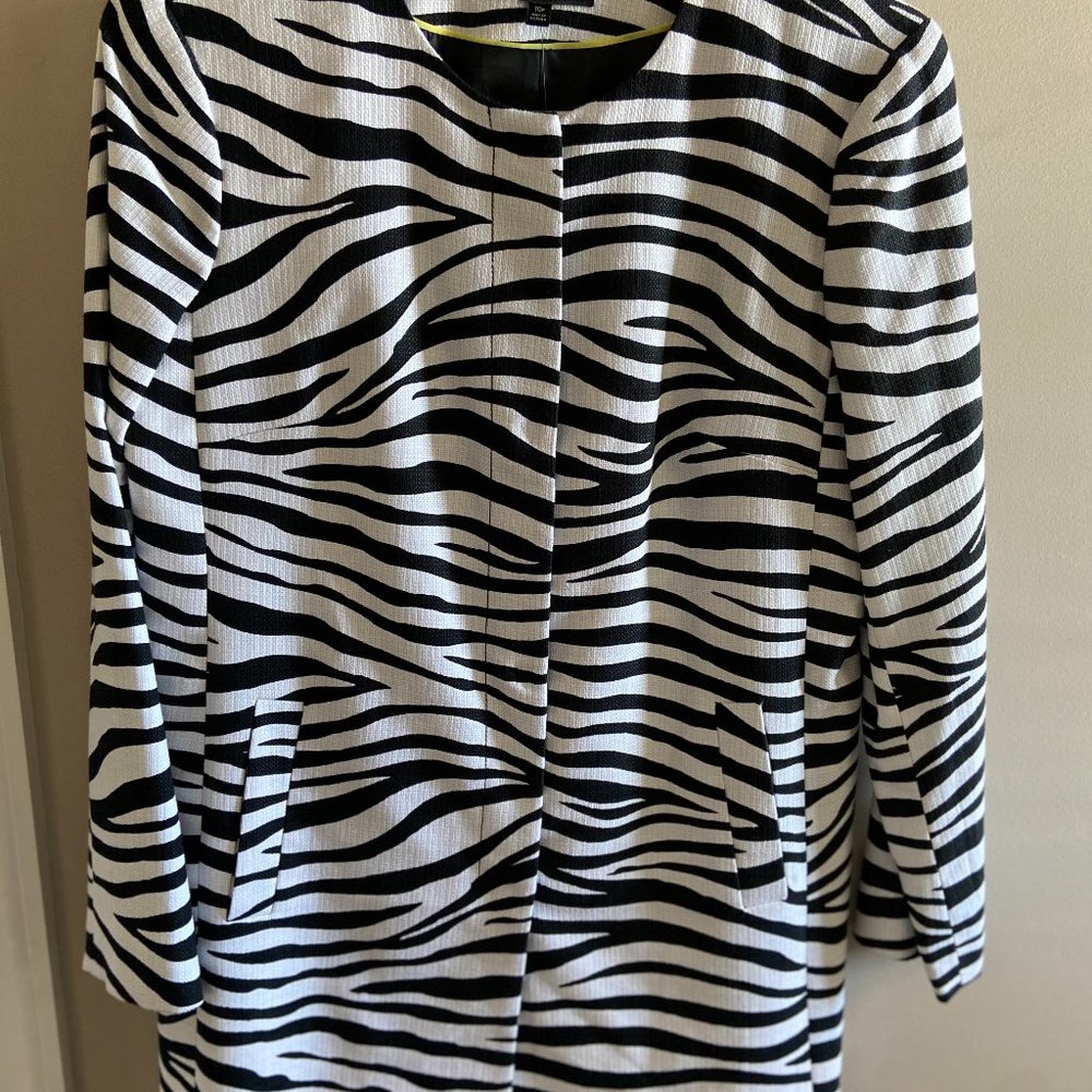 Talbots Zebra Print Topper Jacket Tags On